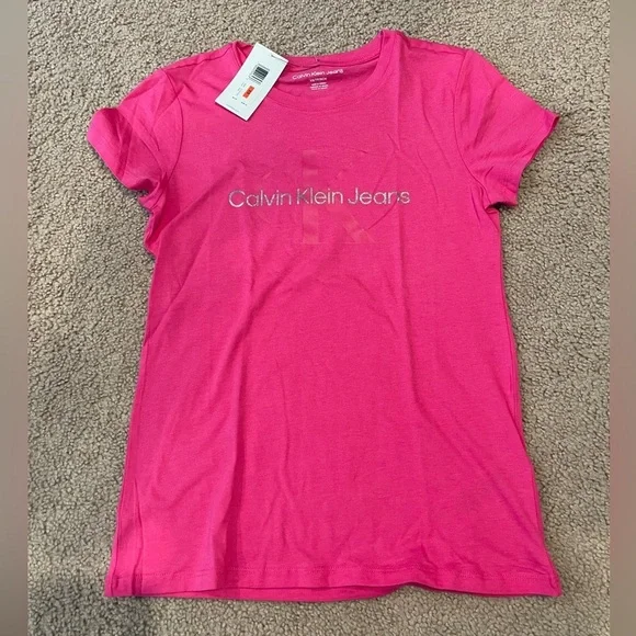 Women's CALVIN KLEIN pink Tshirt - Picture 2 of 10